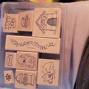 Stampin Up Retired Bow Wow Dog Set